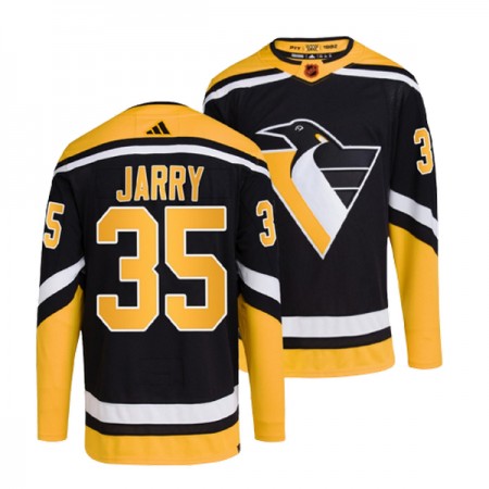 Miehille NHL Pittsburgh Penguins Pelipaita Tristan Jarry 35 Adidas 2022-23 Reverse Retro 2.0 Musta Authentic